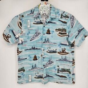 VTG‎ Kalaheo Shirt Mens 2XLHawaiian Button Up USS Oklahoma Ship USA Memorial
